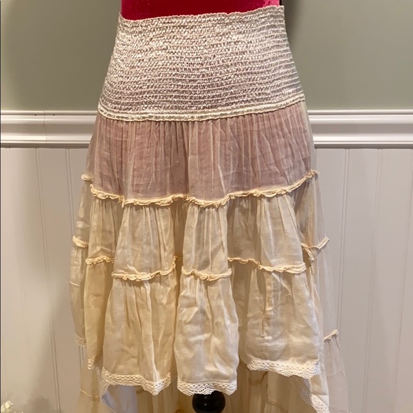 Sunday Tropez Cotton/Silk High Low Ruffle Skirt 💋 - Picture 6 of 12